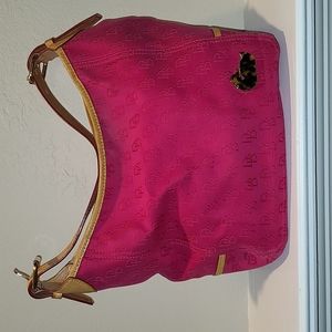 Dooney & Bourke hot pink fabric shoulder bag